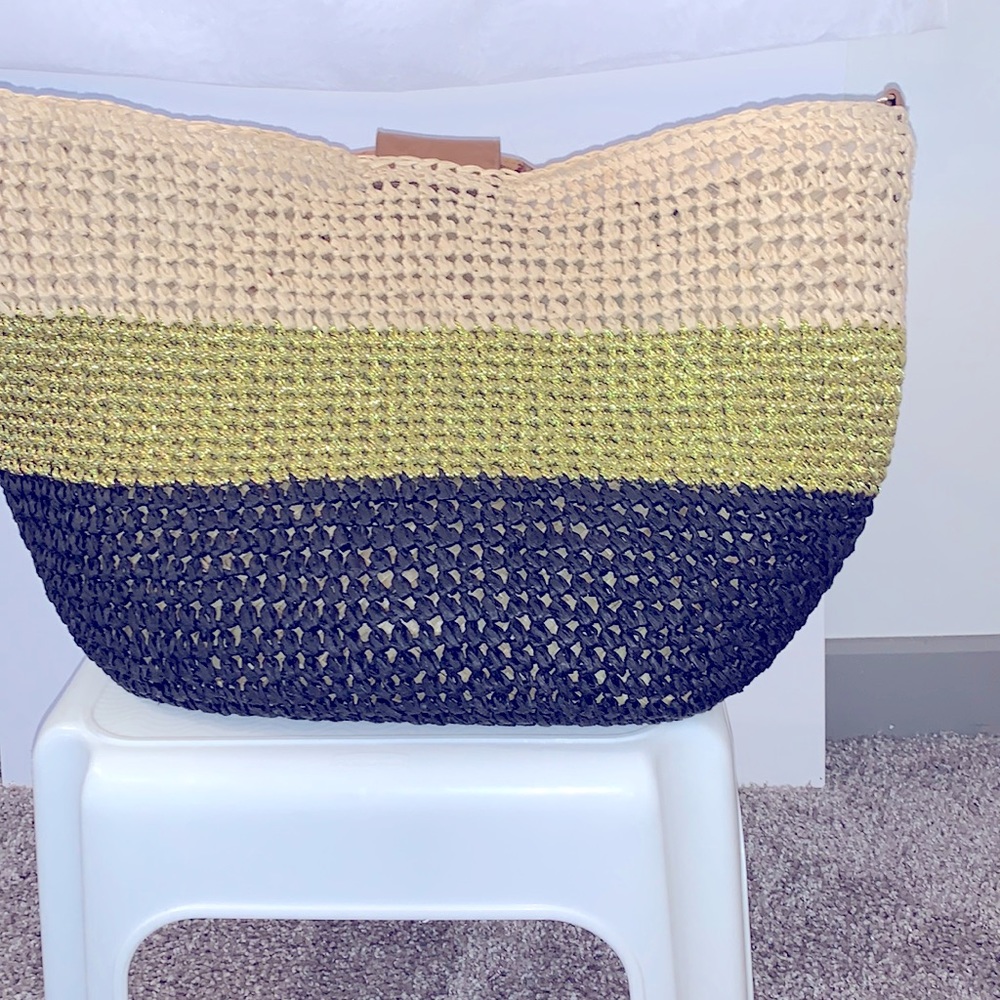 INC straw weaved purse